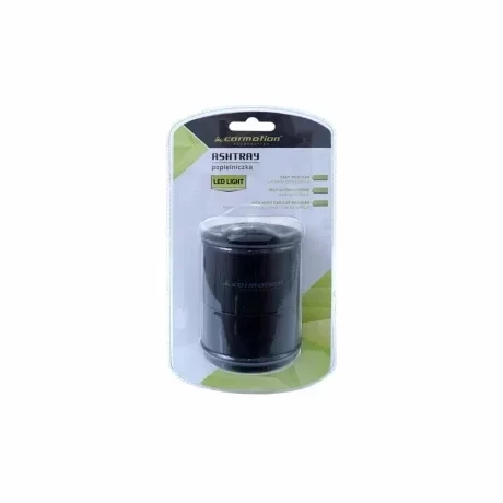 Scrumiera iluminata cu LED, neagra, Carmotion