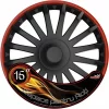 Set capace roti auto Cridem Crystal RO 4buc - Negru/Rosu - 16&#039;&#039;