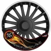 Set capace roti auto Cridem Crystal SO 4buc - Negru/Argintiu - 16&#039;&#039;