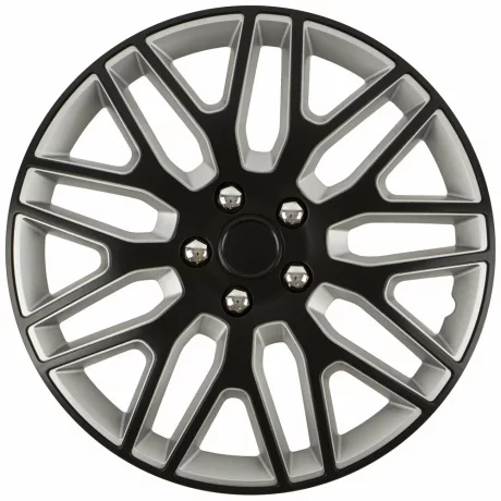 Set capace roti auto Cridem Dakar NC 4buc - Negru/Argintiu - 14&#039;&#039;