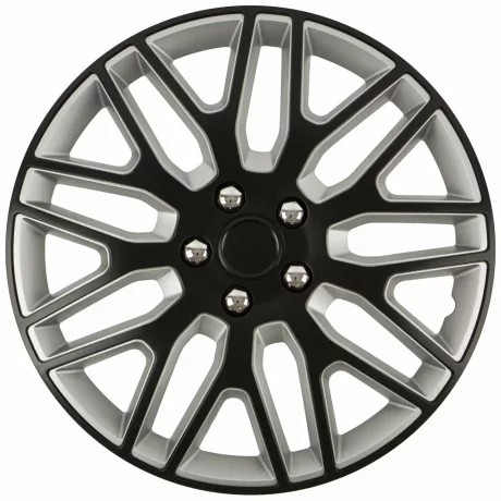 Set capace roti auto Cridem Dakar NC 4buc - Negru/Argintiu - 17&quot;