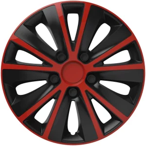 Set capace roti auto Cridem Rapide 4buc - Rosu/Negru - 15&#039;&#039;
