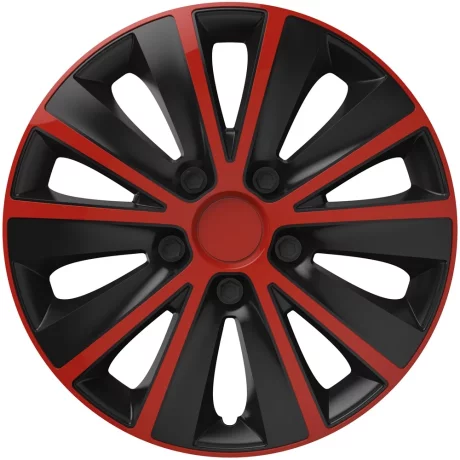 Set capace roti auto Cridem Rapide 4buc - Rosu/Negru - 15&#039;&#039;