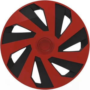 Set capace roti auto Cridem Vector 4buc - Rosu/Negru - 14&#039;&#039;