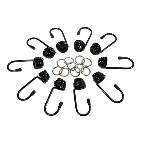 Set carlige si cleme fixare metal 10buc pt cordon cauciucat O10mm