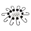 Set carlige si cleme fixare metal 10buc pt cordon cauciucat  O8mm