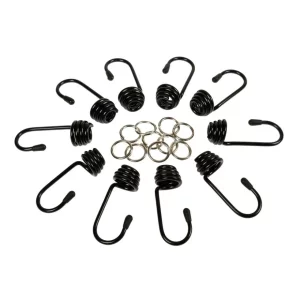 Set carlige si cleme fixare metal 10buc pt cordon cauciucat  O8mm