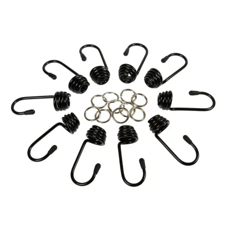Set carlige si cleme fixare metal 10buc pt cordon cauciucat  O8mm