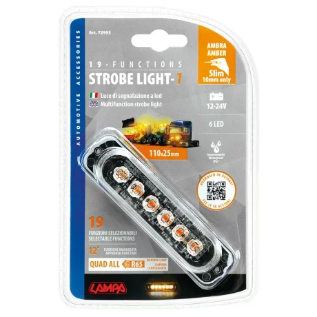 Stroboscop multifunctional 6LED 12/24V - Portocaliu