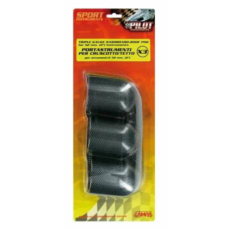 Suport 3 instrumente bord X3 (52mm) - Carbon