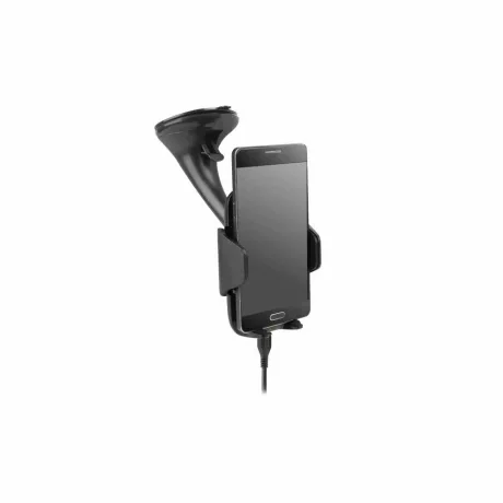 Suport telefon mobil cu ventuza, cap rotativ, incarcare Wireless Qi inductiva