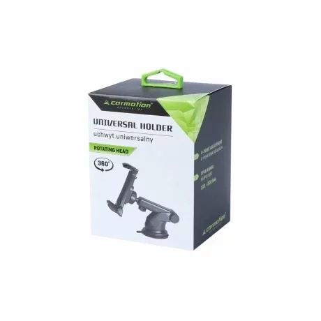 Suport telefon mobil cu ventuza, deschidere 100-200mm, cu ajustare in 6 puncte, Negru
