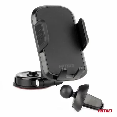 Suport telefon mobil rotativ 360°, 2 in 1, cu fixare pe bord sau la grila de ventilatie