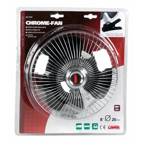 Ventilator oscilant Chrome - Fan O 8” din metal 24V