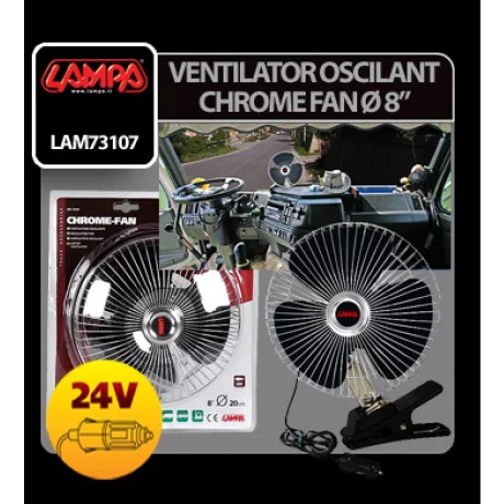 Ventilator oscilant Chrome - Fan O 8” din metal 24V