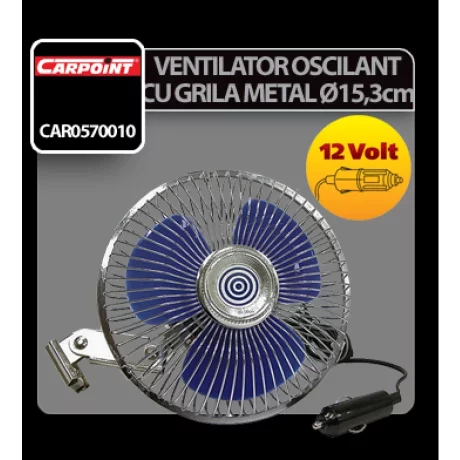 Ventilator oscilant cu grila metal Carpoint 12V