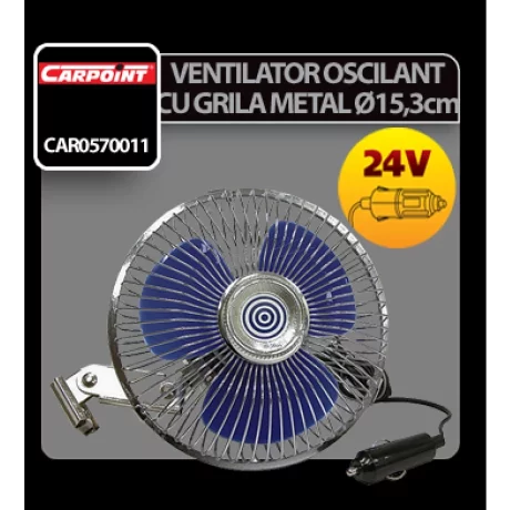 Ventilator oscilant cu grila metal Carpoint 24V