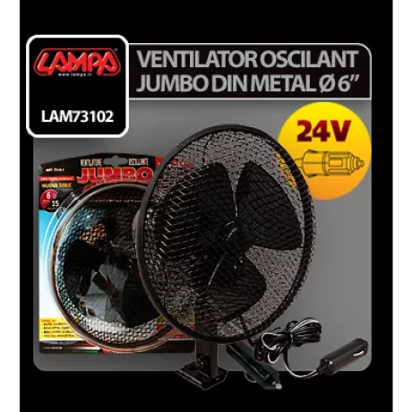 Ventilator oscilant Jumbo O 6” din metal 24V