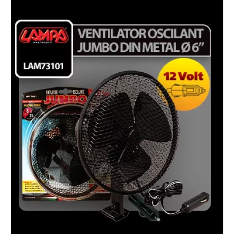 Ventilator oscilant Jumbo O6” din metal 12V