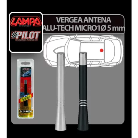 Vergea antena Alu-Tech Micro 1 - O 5mm - Negru