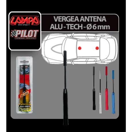 Vergea antena Alu-Tech - O 6mm - Negru