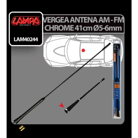 Vergea antena Chrome-Ring (AM/FM) Lampa - 41cm - O 5-6mm