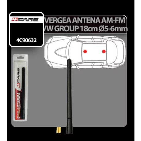 Vergea antena VW group (AM/FM) 4Cars - 18cm - O 5-6mm