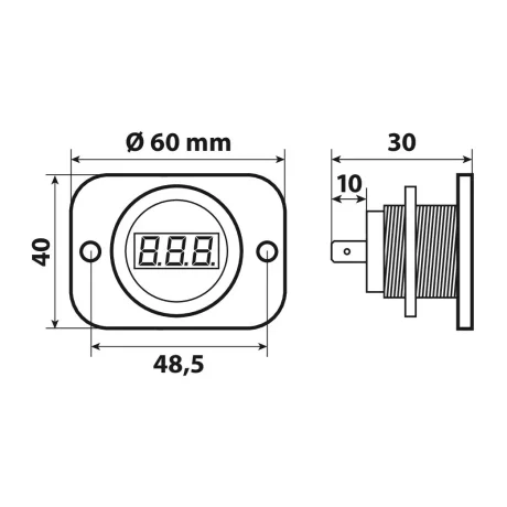 Voltmetru digital acumulator Ext-9 - 6/30V