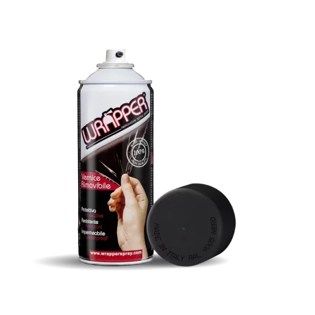 Vopsea spray cauciucata Wrapper 400ml - Negru mat - RAL9005