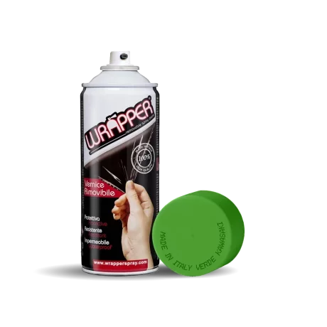 Vopsea spray cauciucata Wrapper 400ml - Verde Kawasaki