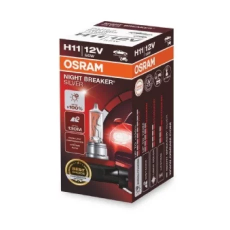 BEC 12V H11 55 W NIGHT BREAKER SILVER +100% OSRAM