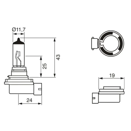BEC 12V H11 55W PURE LIGHT BOSCH