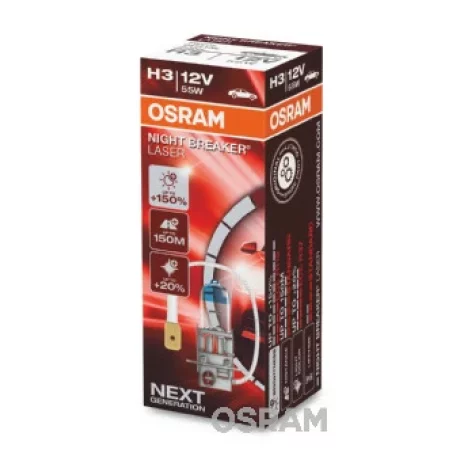 BEC 12V H3 55 W NIGHT BREAKER LASER NextGen +150% OSRAM