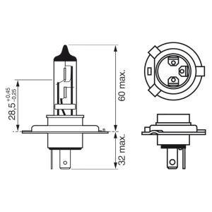 BEC 12V H4 60W / 55W PURE LIGHT BOSCH