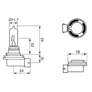 BEC 12V H9 65W PURE LIGHT BOSCH