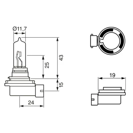 BEC 12V H9 65W PURE LIGHT BOSCH