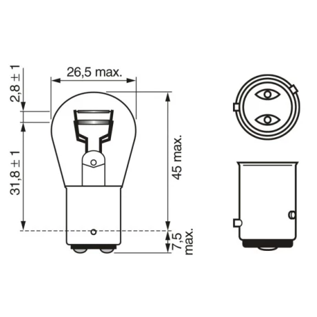 BEC 12V P21/4W 21W / 4W PURE LIGHT SET 10 BUC BOSCH