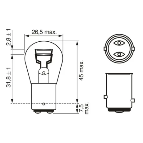 BEC 12V P21/5W 5W / 21W ECO SET 10 BUC BOSCH