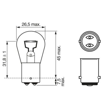 BEC 12V P21W 21W PURE LIGHT SET 10 BUC BOSCH
