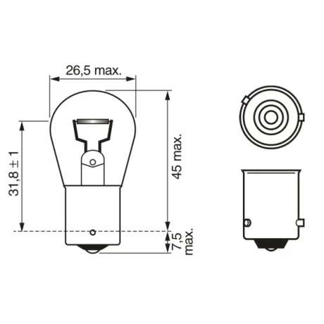 BEC 12V PY21W 21W PURE LIGHT SET 10 BUC BOSCH