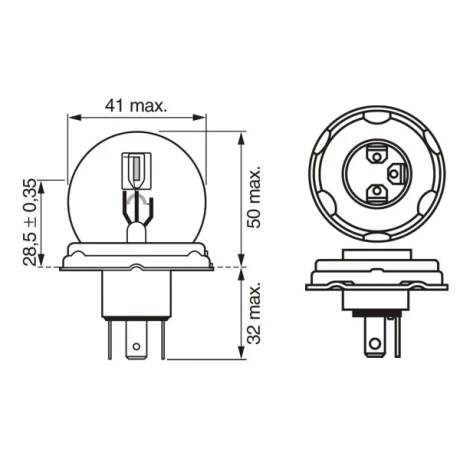 BEC 12V R2 45W / 40W PURE LIGHT BOSCH