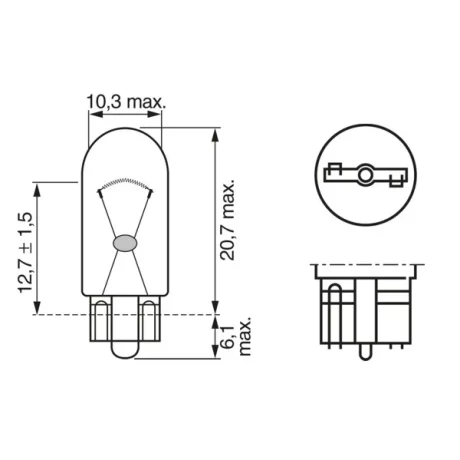 BEC 12V W5W 5W ECO SET 10 BUC BOSCH