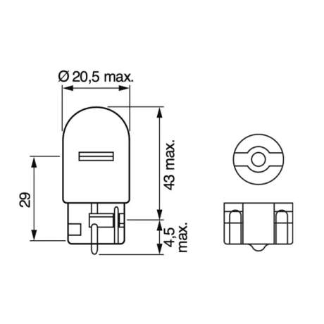 BEC 12V WY21W 21W PURE LIGHT SET 10 BUC BOSCH