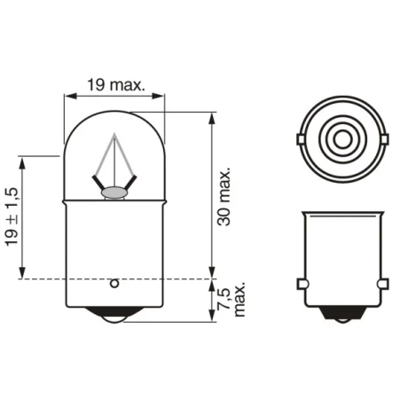BEC 24V R5W 5W TRUCKLIGHT SET 10 BUC BOSCH