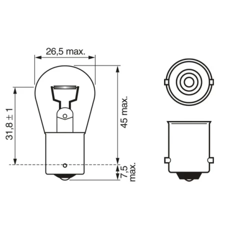BEC 6V P21W 21W PURE LIGHT SET 10 BUC BOSCH