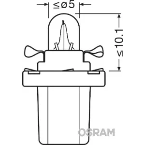 BEC BORD B8.5D SOCLU NEGRU 12V 1.2W SET 10 BUC OSRAM