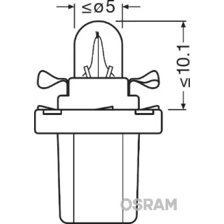 BEC BORD B8.5D SOCLU NEGRU 12V 1.2W SET 10 BUC OSRAM