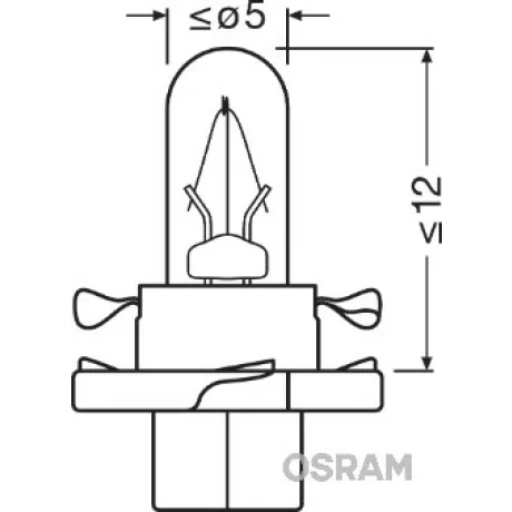 BEC BORD BX8.4D SOCLU NEGRU 12V 1.2W SET 10 BUC OSRAM