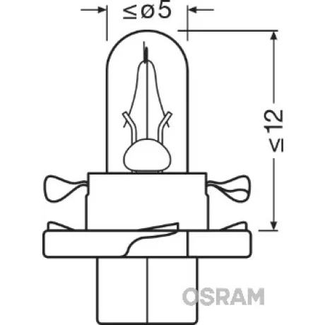 BEC BORD BX8.4D SOCLU VERDE DESCHIS 12V 2W SET 10 BUC OSRAM