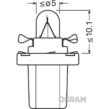 BEC BORD BX8.5D SOCLU ALBASTRU 12V 1.2W SET 10 BUC OSRAM